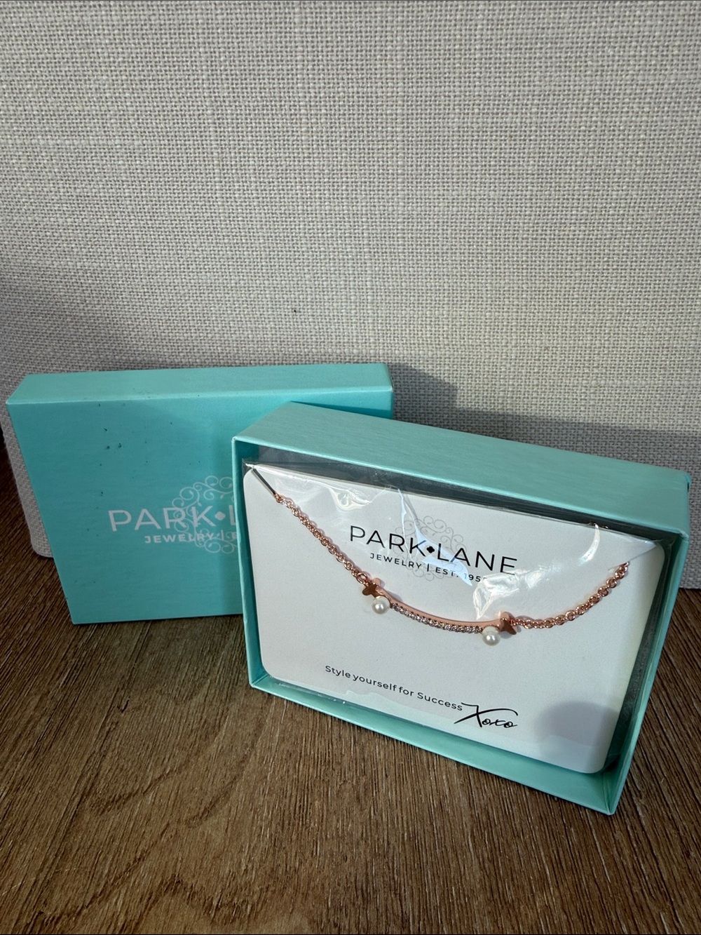 Park Lane Rose Gold Chain Necklace with Pearl Drops